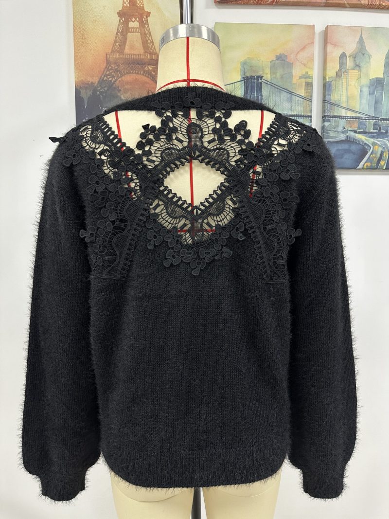 Decorative Pattern Round Neck Pullover - Image 11