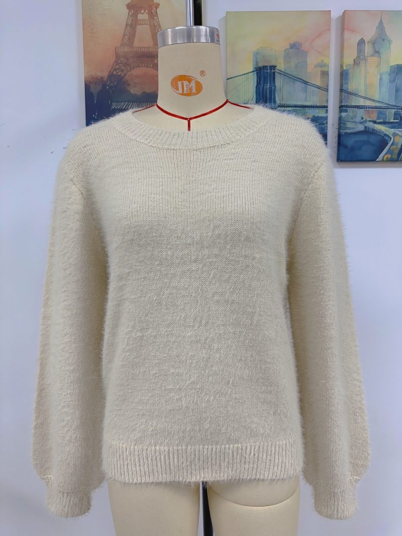 Decorative Pattern Round Neck Pullover - Image 12