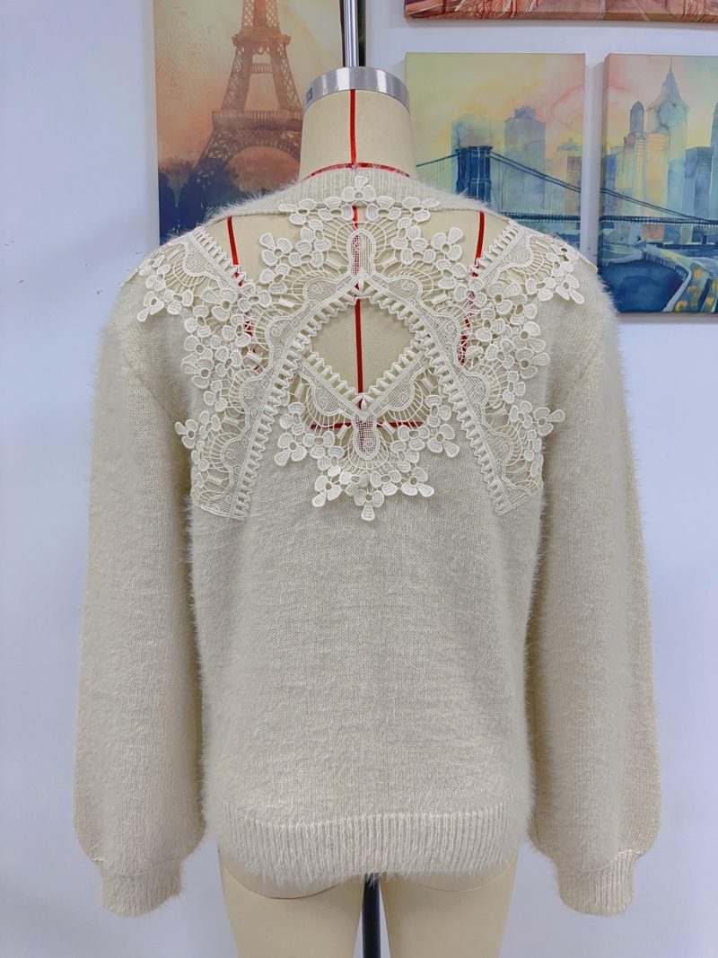 Decorative Pattern Round Neck Pullover - Image 13