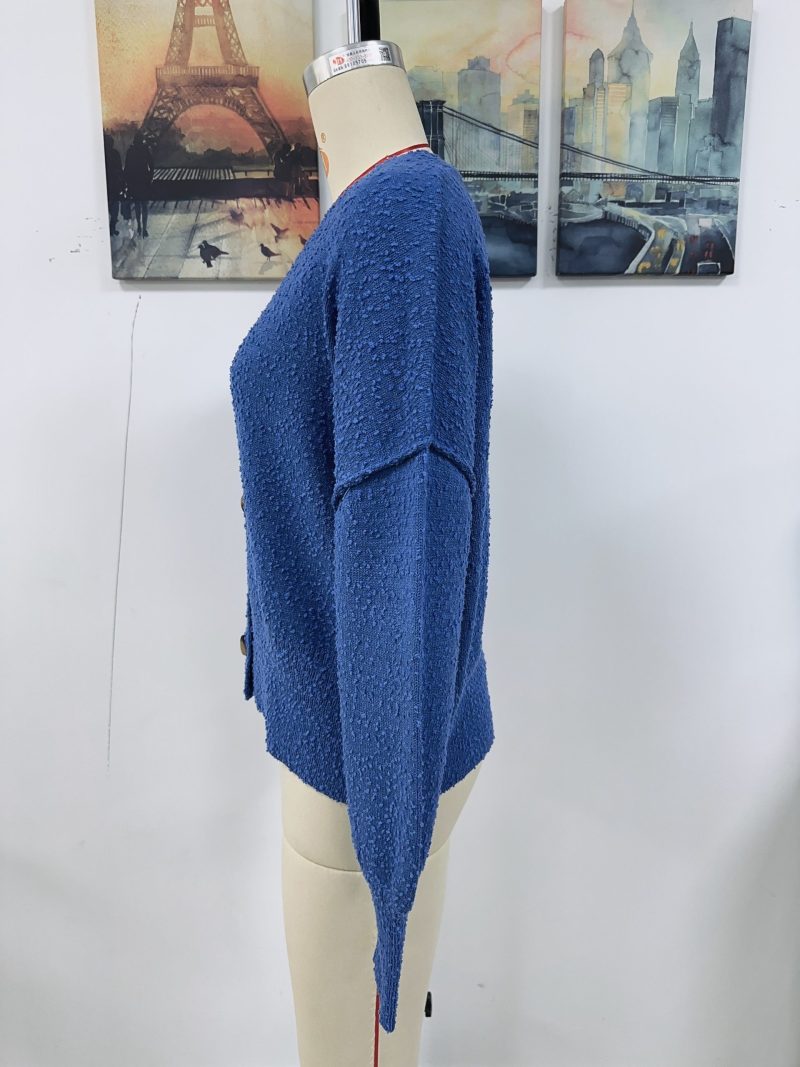 V-Neck Button Knitted Cardigan | Autumn Winter Women's Coat - Image 10