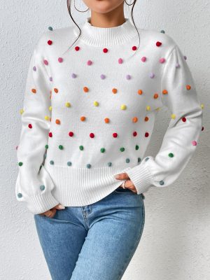 Beaded Color Women’s Knitwear | Fashion Sweater