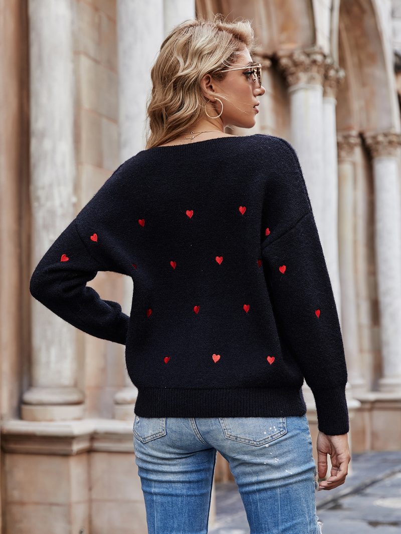 Valentine's Day Love V-Neck Sweater - Image 5