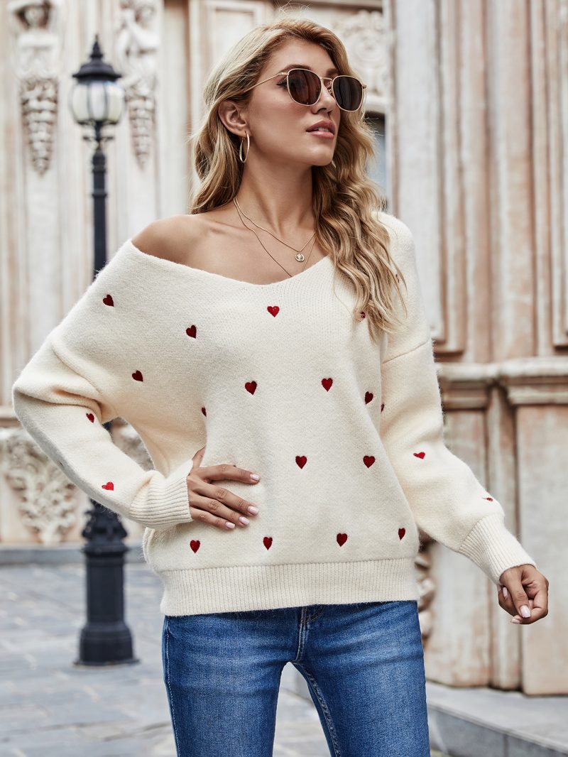 Valentine's Day Love V-Neck Sweater - Image 7