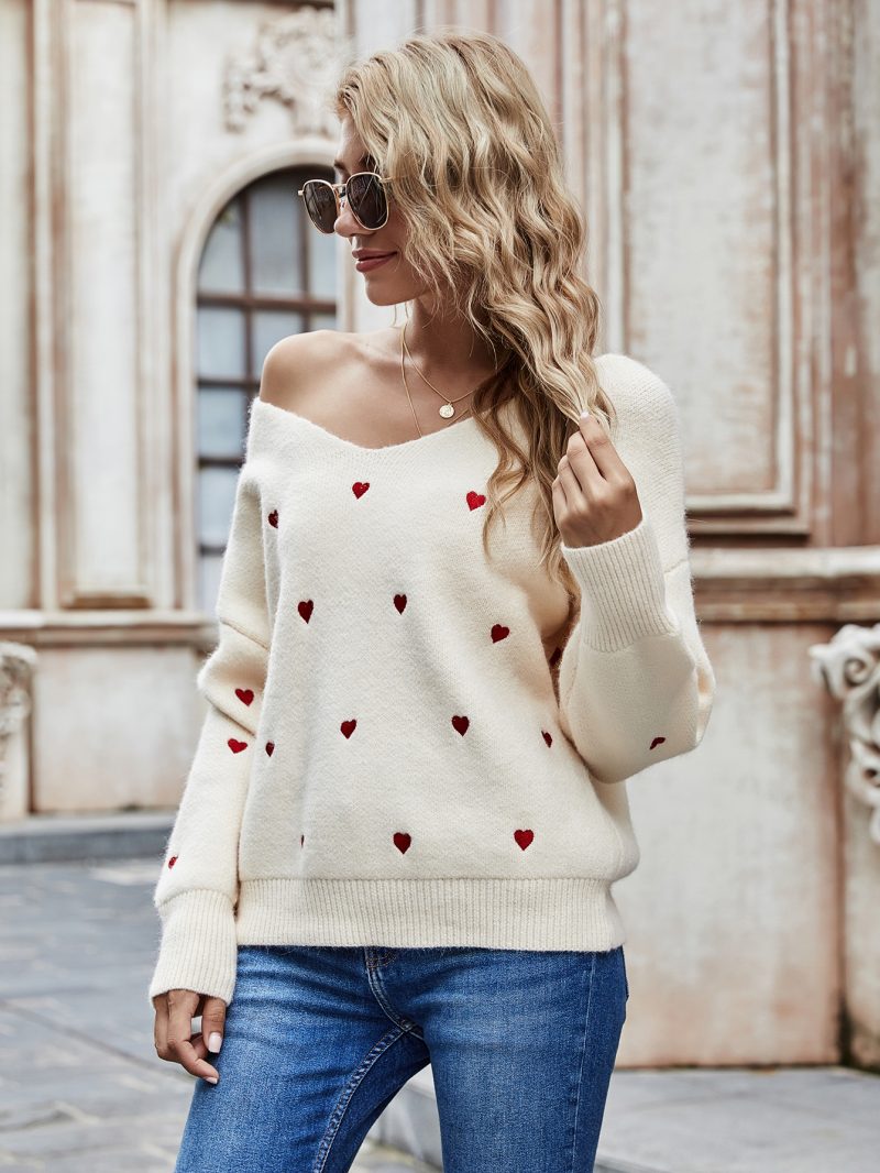 Valentine's Day Love V-Neck Sweater - Image 8