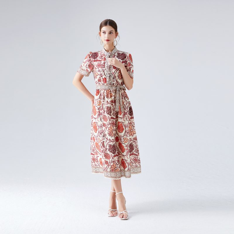 Autumn Printed Lace Dress - Image 3
