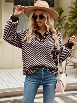 Striped Color Stitching Sweater