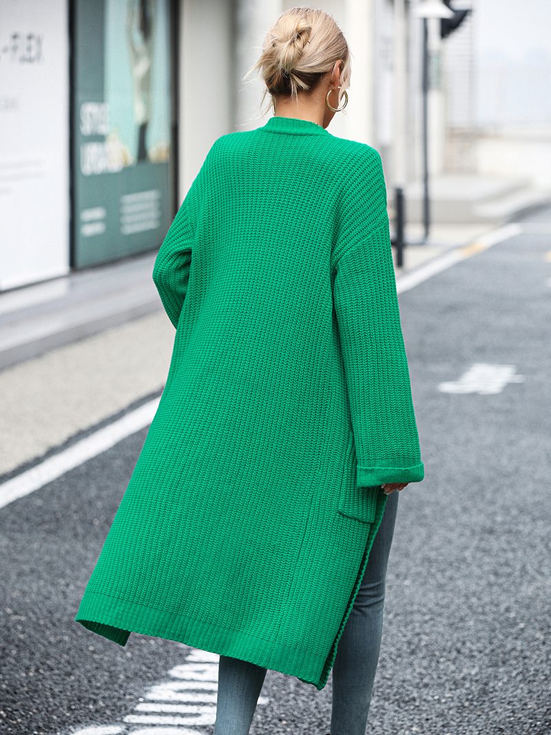 Solid Color Knitwear Pocket Coat | Autumn Winter Women's Sweater - Image 3