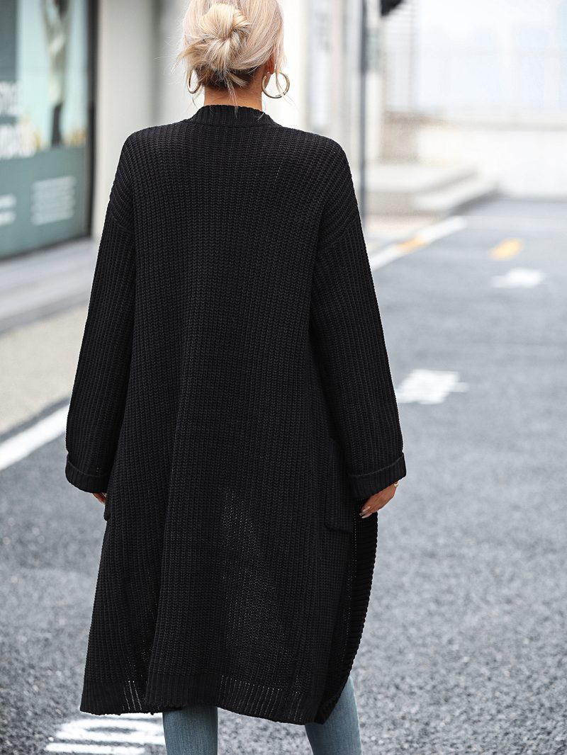 Solid Color Knitwear Pocket Coat | Autumn Winter Women's Sweater - Image 7