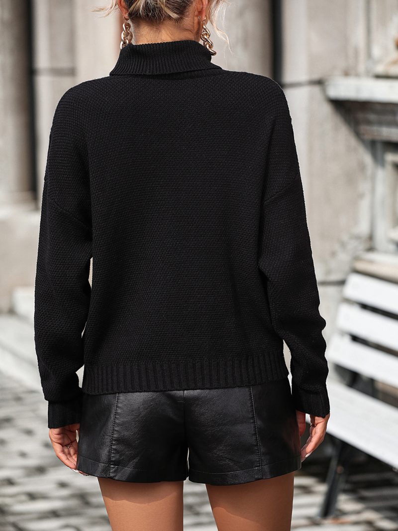 Tassel Turtleneck Loose Sweater - Image 6