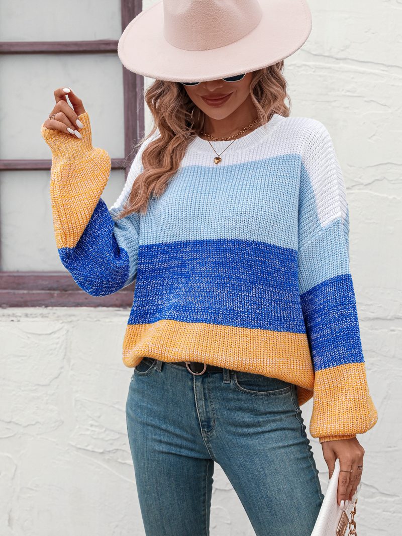 Color Block Crew Neck Knitwear - Image 3
