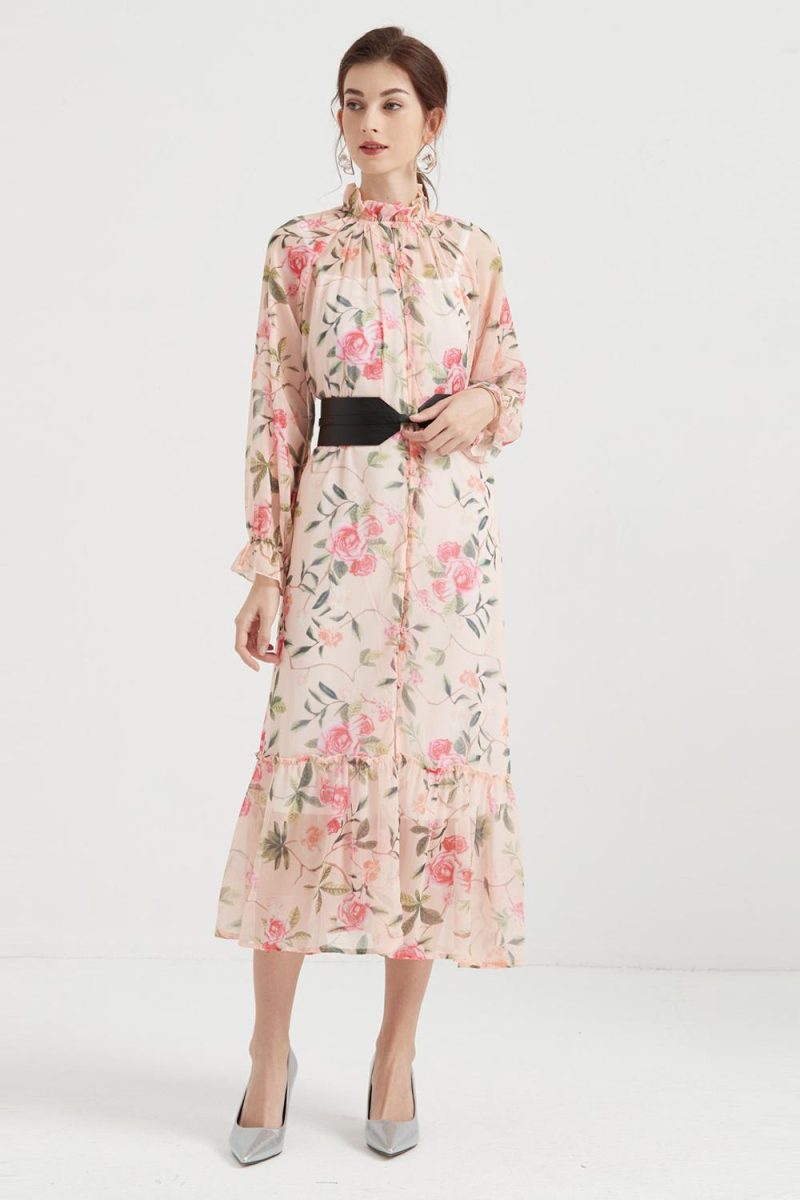 Chiffon Printed Dress Set - Image 4