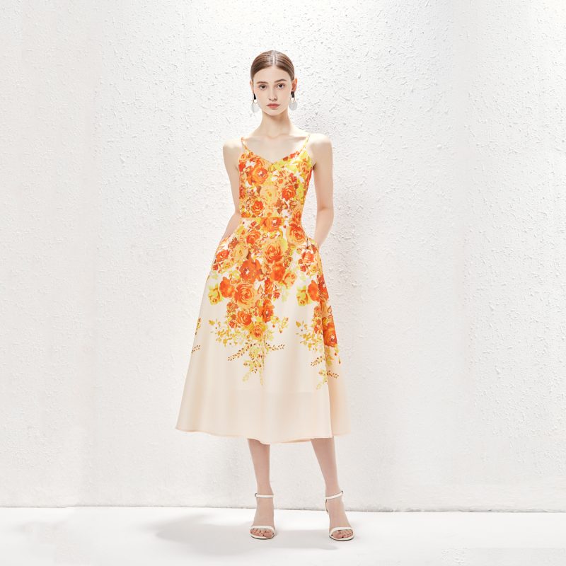 Printed Pocket Strap Holiday Dress - Image 2