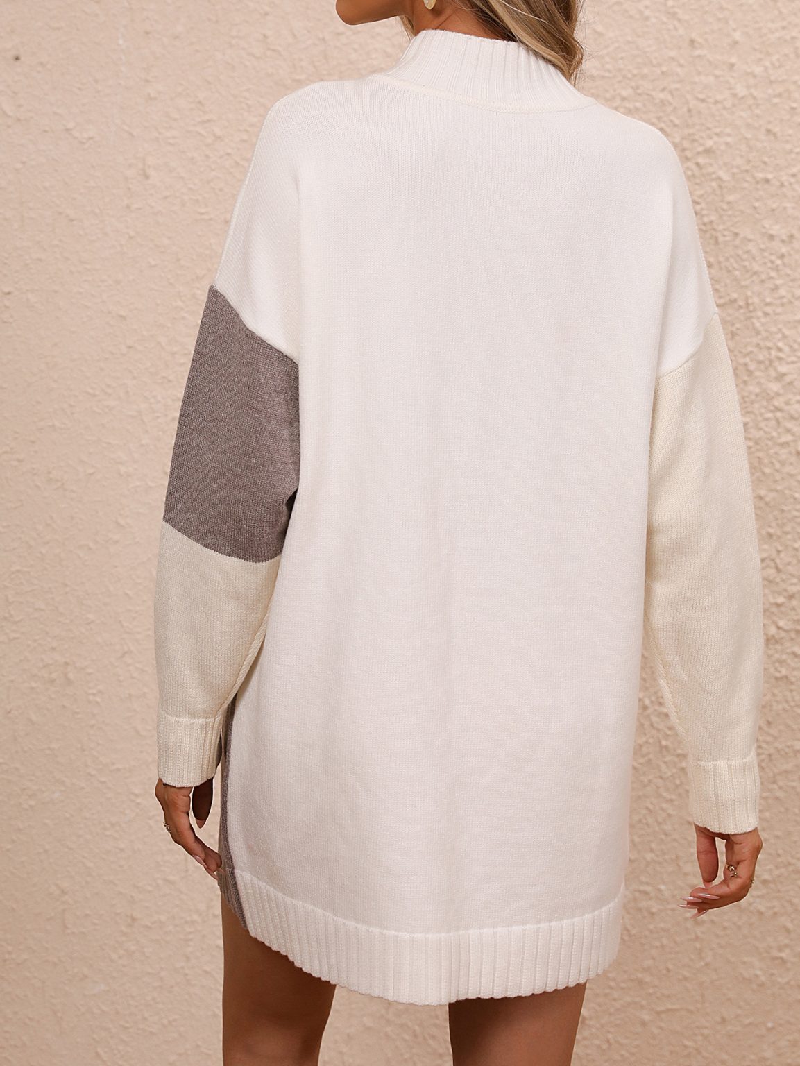 Color Matching Long Sweater Dress - Image 2