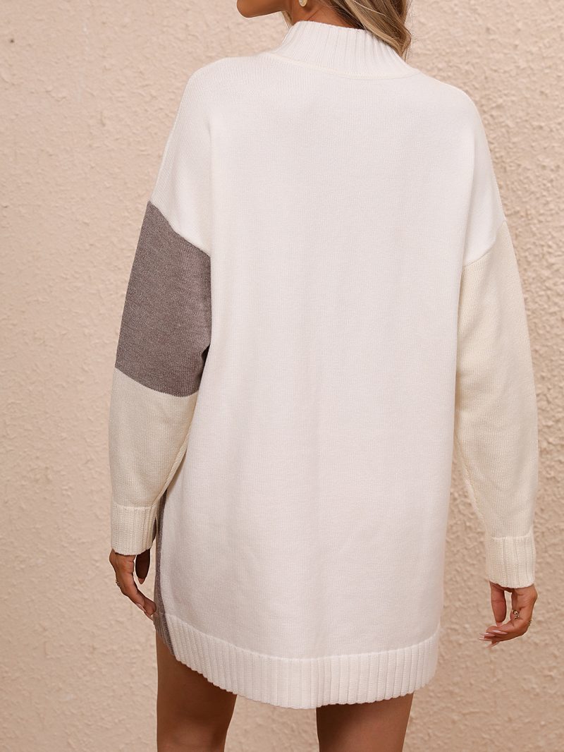 Color Matching Long Sweater Dress - Image 2