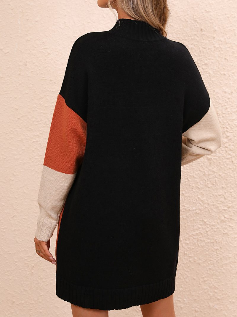 Color Matching Long Sweater Dress - Image 12