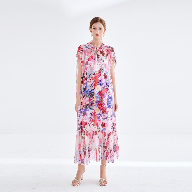 Holiday Style Printed Lace Two-Piece Dress - Image 3