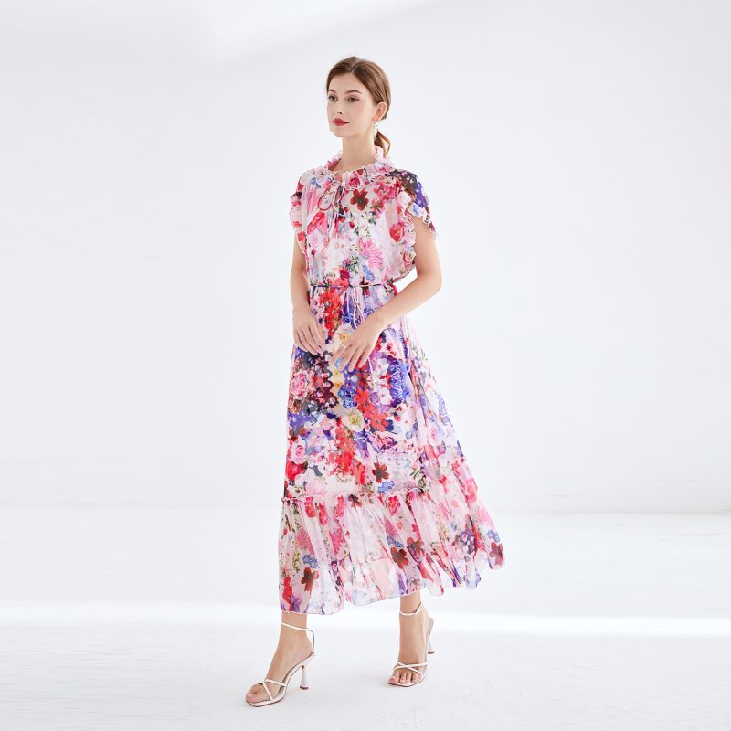 Holiday Style Printed Lace Two-Piece Dress - Image 4