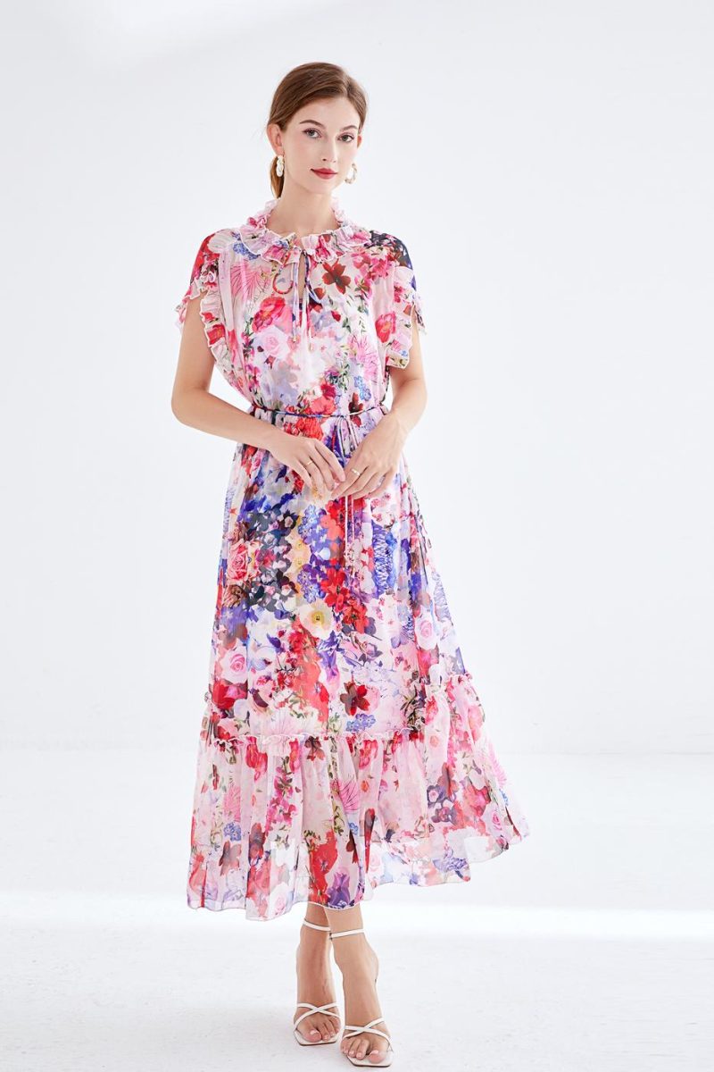 Holiday Style Printed Lace Two-Piece Dress - Image 6