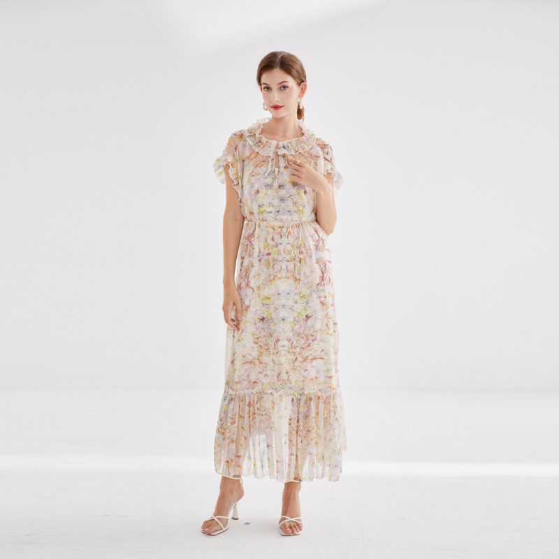 Elegant Fungus Lace Two-Piece Dress - Image 2