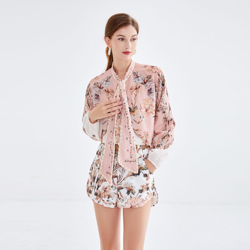 Cotton Linen Lace-Up Two-Piece Set
