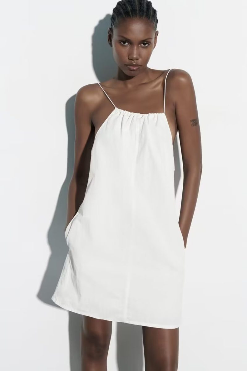 Summer Sexy Halter White Nylon Short Dress - Image 2