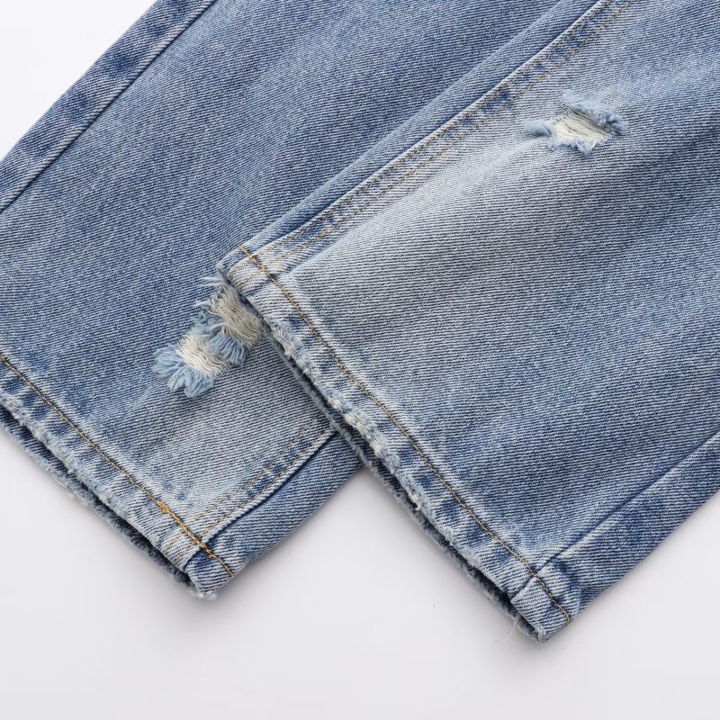 Summer Casual Straight Leg Trousers with Perforated Hole Decoration - Image 15