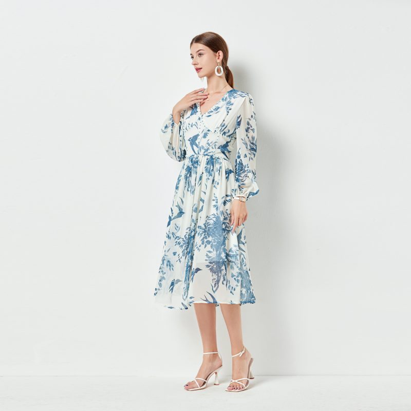 French Style Beaded Midi Dress - Image 3