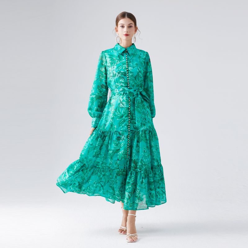 Metal Lace-Up Long Dress | Spring & Summer Vacation - Image 3