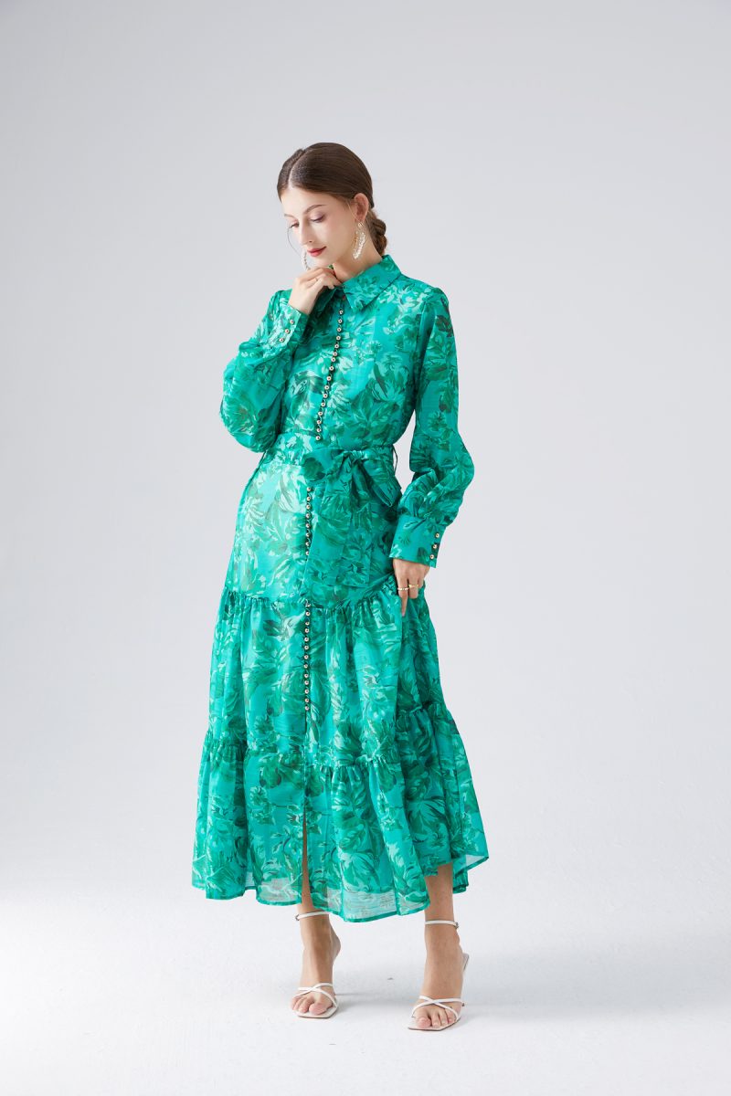 Metal Lace-Up Long Dress | Spring & Summer Vacation - Image 4