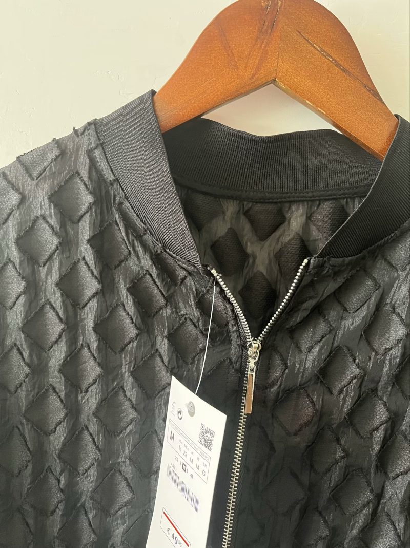 French Transparent Organza Bomber Jacket Coat - Image 4