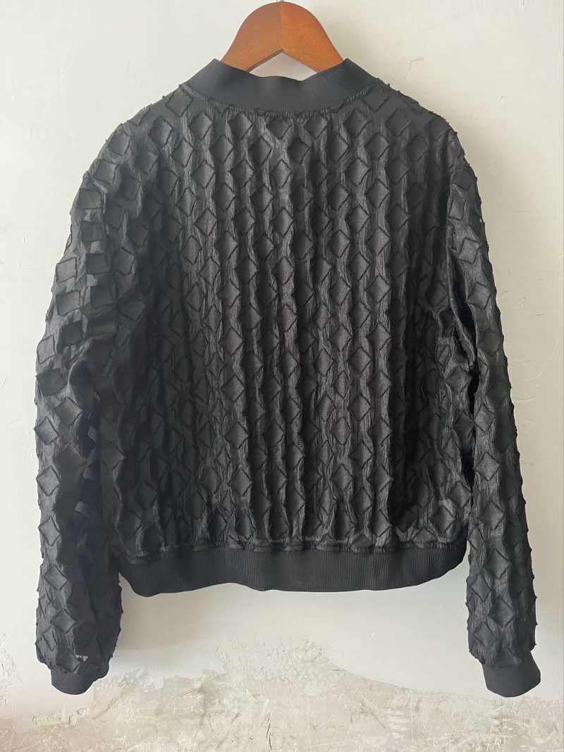 French Transparent Organza Bomber Jacket Coat - Image 6
