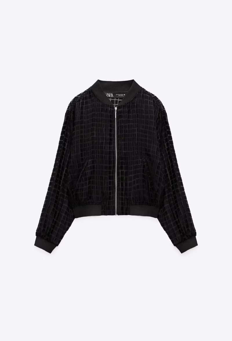 French Transparent Organza Bomber Jacket Coat - Image 8