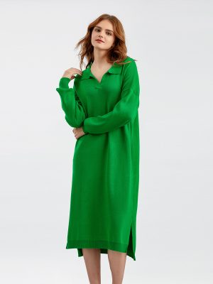 Polo Collar Maxi Dress