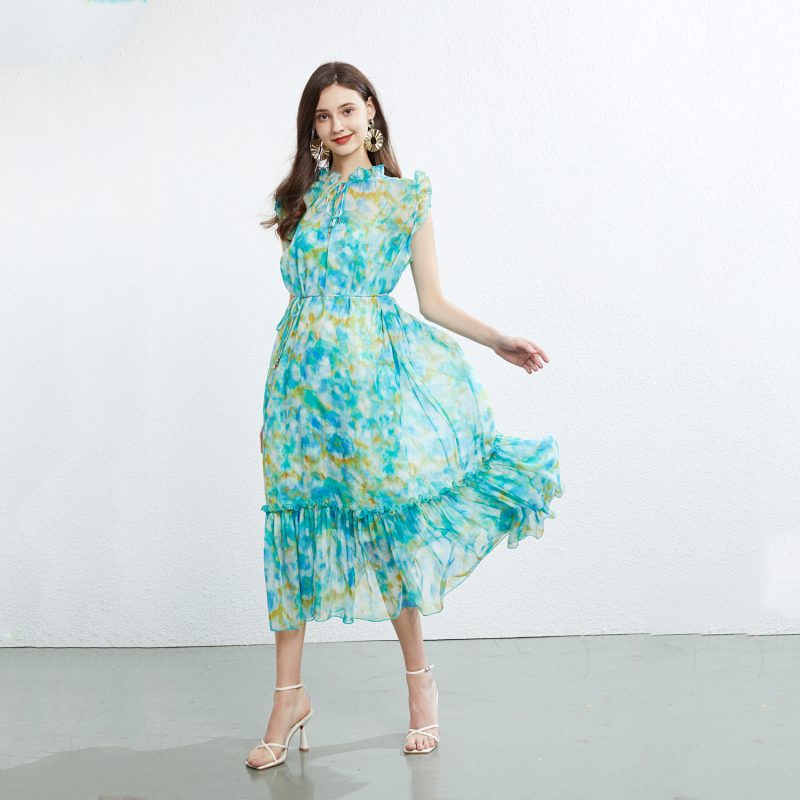 Fairy Printed Lace-Up Dress - Image 2