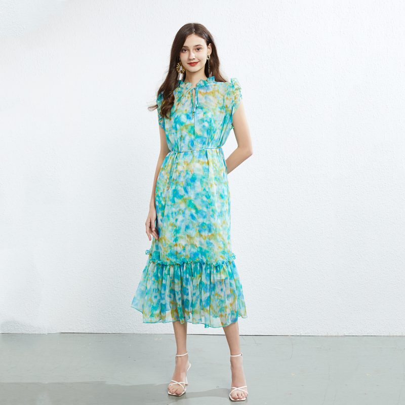 Fairy Printed Lace-Up Dress - Image 3