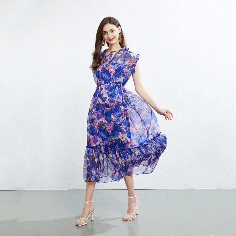 Fairy Printed Lace-Up Dress - Image 4