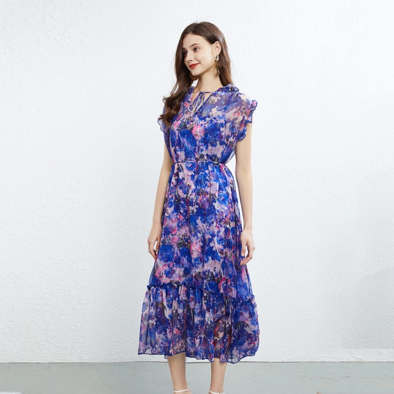 Fairy Printed Lace-Up Dress - Image 5