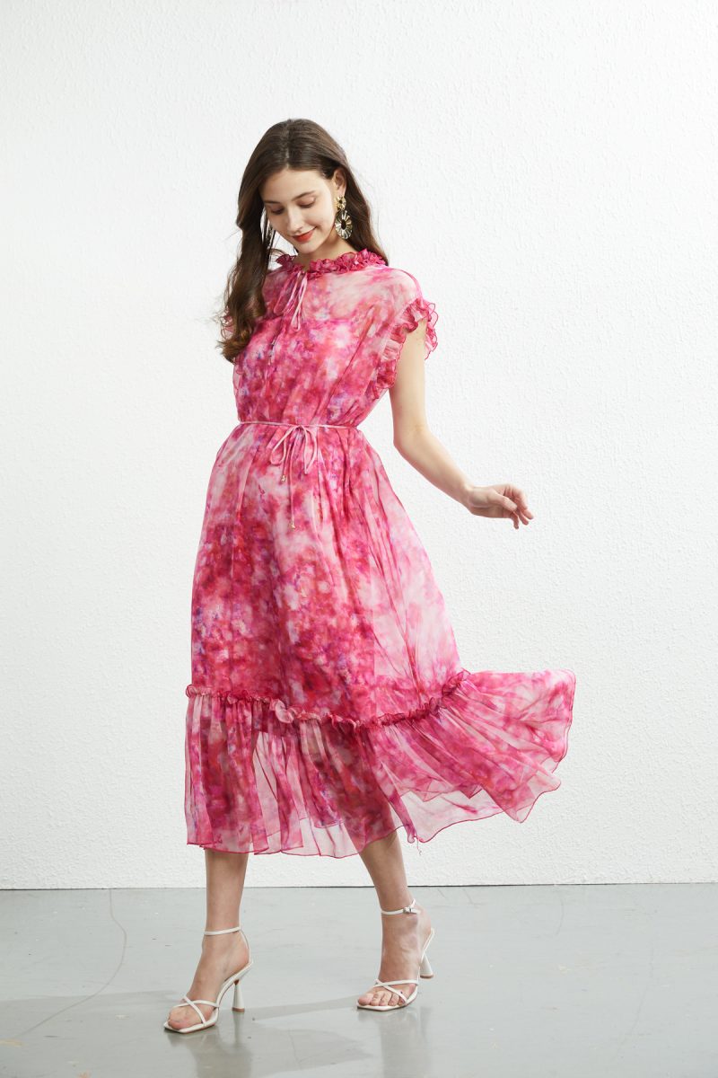Fairy Printed Lace-Up Dress - Image 6