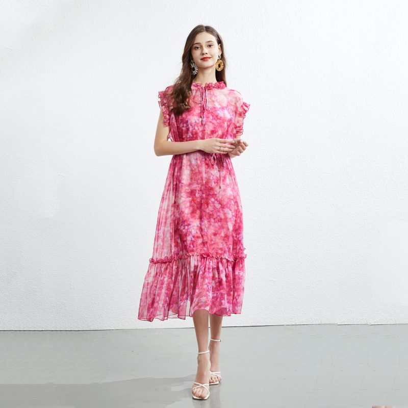 Fairy Printed Lace-Up Dress - Image 7