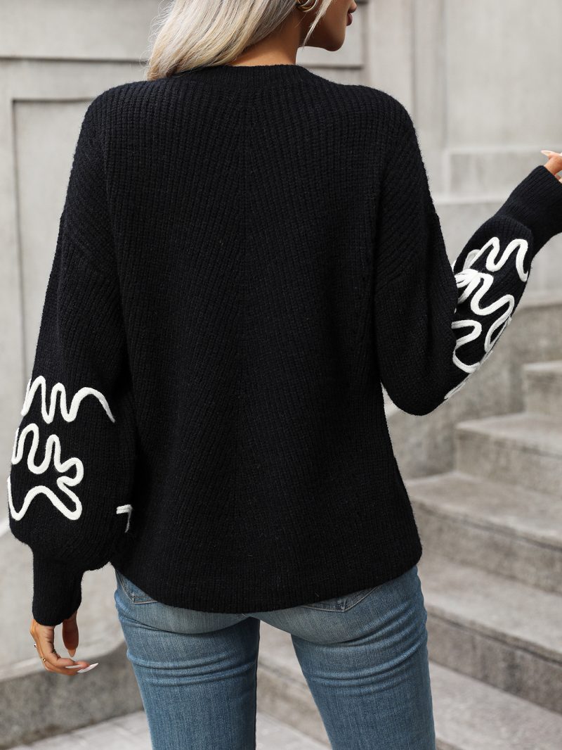 Solid Color Pattern Knitwear | Women's Pullover Sweater - Image 4
