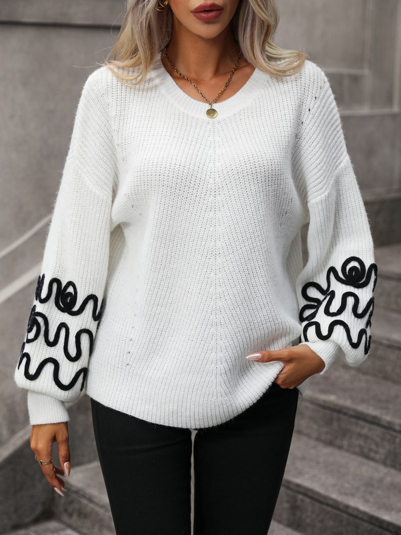 Solid Color Pattern Knitwear | Women's Pullover Sweater - Image 10