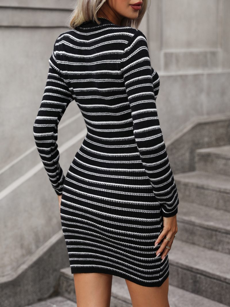 Round Neck Color Striped Pullover - Image 10