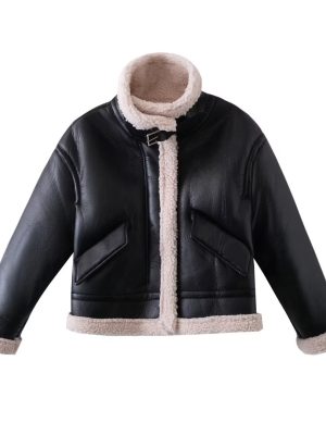 Classic Black Leather Jacket: Autumn-Winter Short Coat