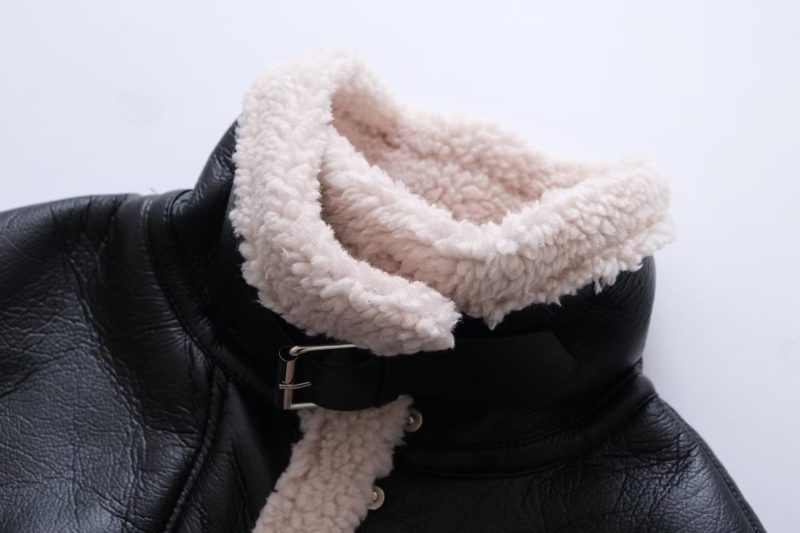 Classic Black Leather Jacket: Autumn-Winter Short Coat - Image 3