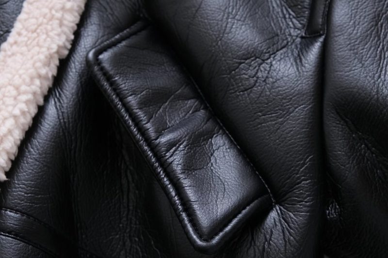 Classic Black Leather Jacket: Autumn-Winter Short Coat - Image 5