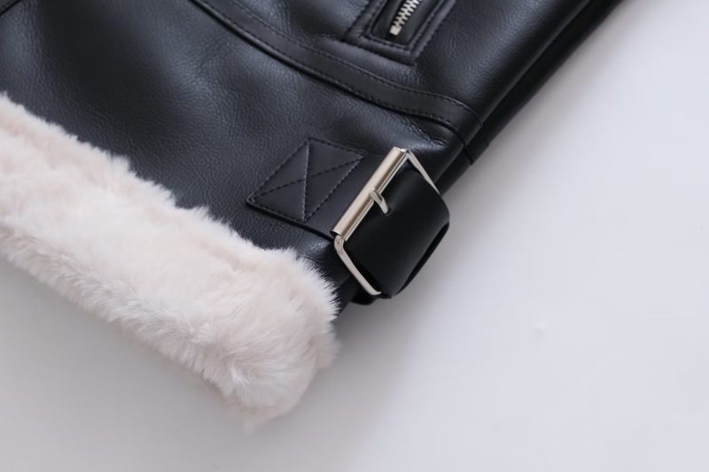 Women's Faux Shearling Long Double-Sided Padded Jacket - Image 4
