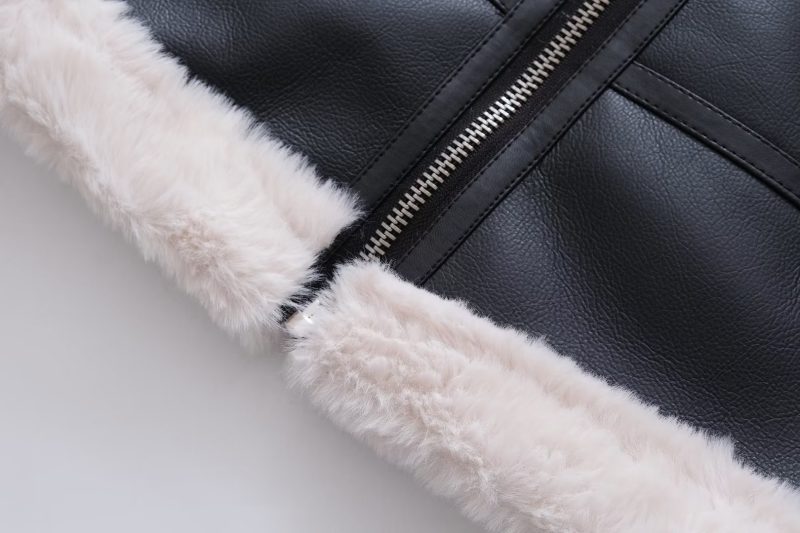 Women's Faux Shearling Long Double-Sided Padded Jacket - Image 5