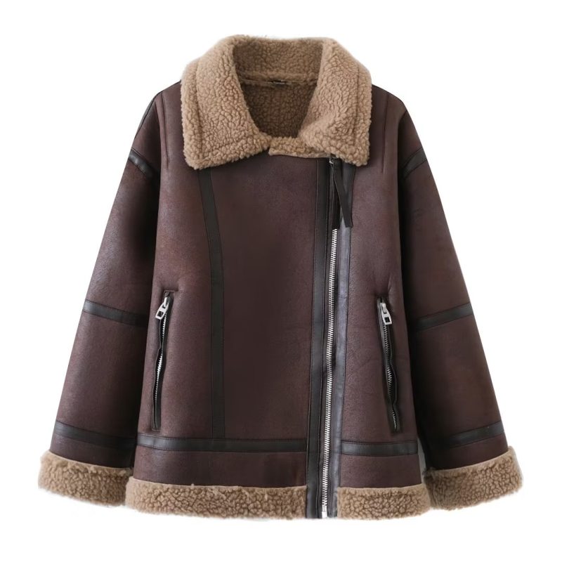 Women's Faux Shearling Double-Sided Jacket - Image 2