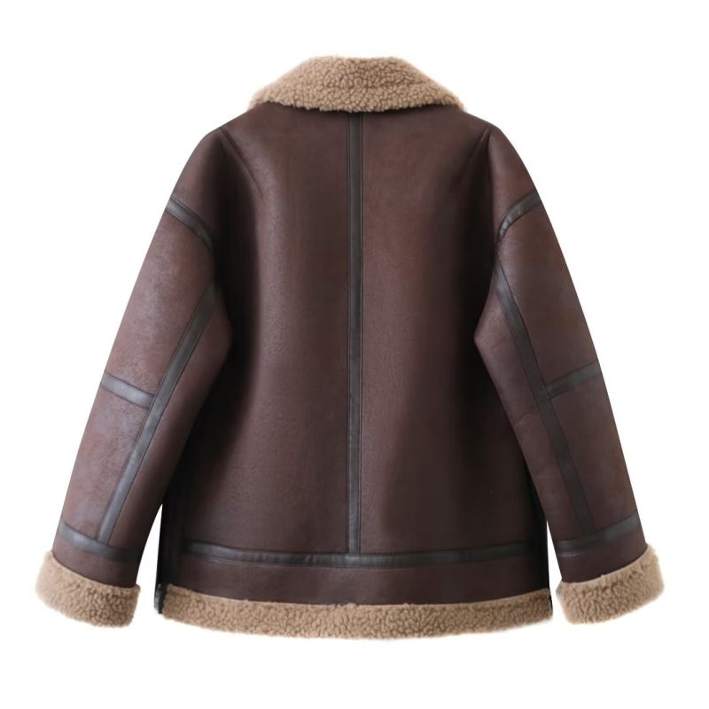 Women's Faux Shearling Double-Sided Jacket - Image 3