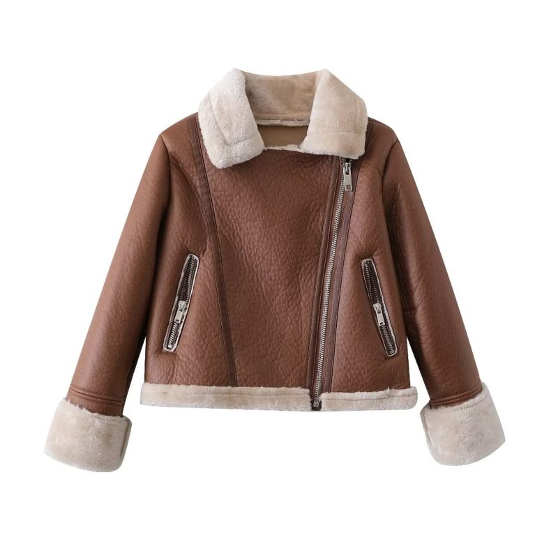 Three-Color Faux Shearling Jacket - Image 3